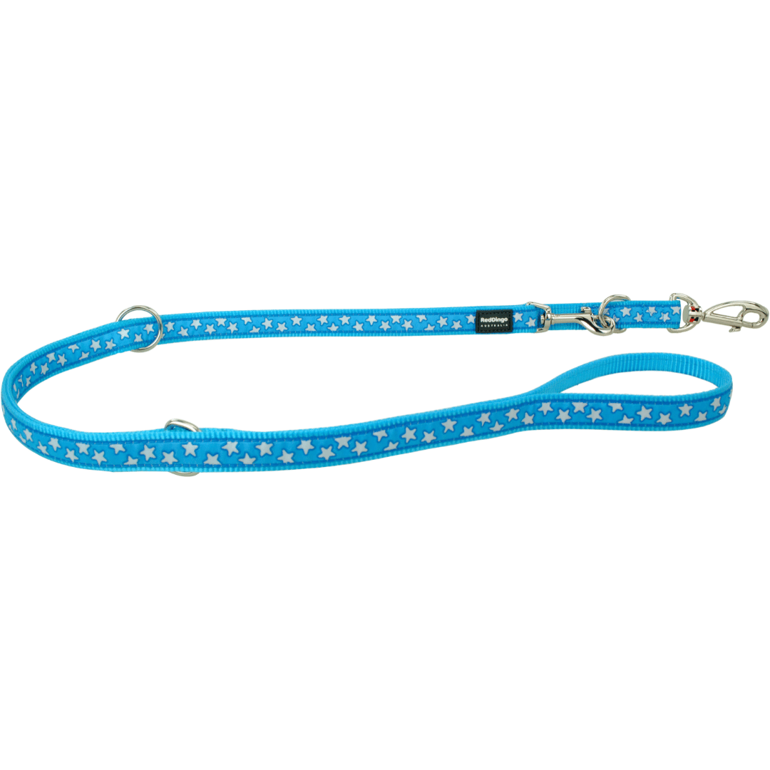 Smycz Multi Stars White in Turquoise